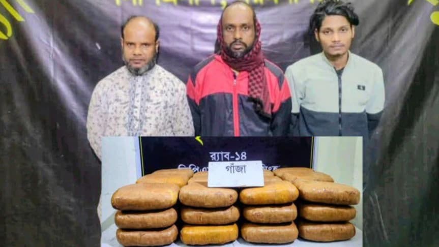 নেত্রকোনায় দুই মণ গাঁজাসহ আটক ৩
