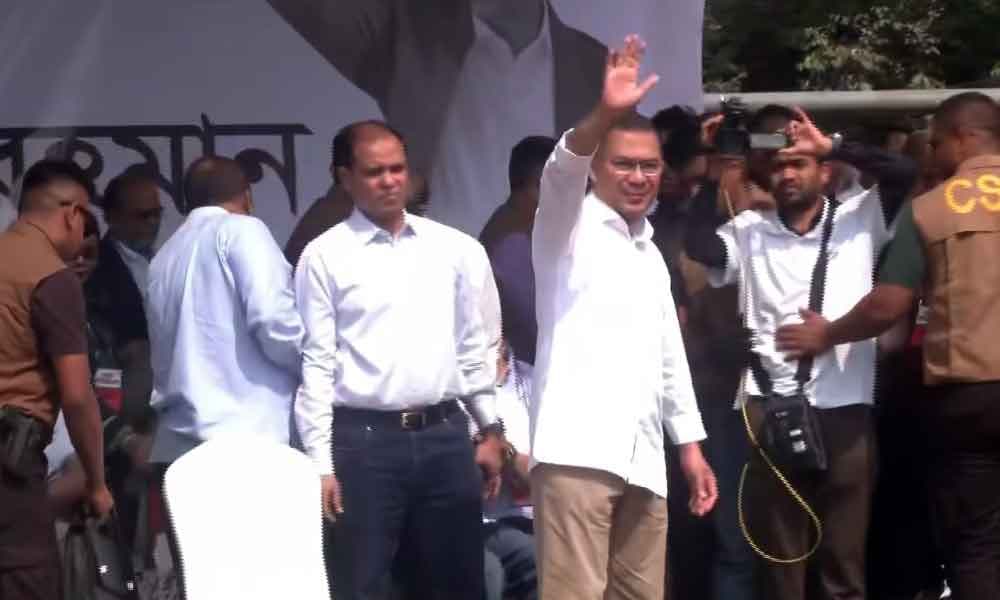 বনানীর সমাবেশে বক্তব্য দিচ্ছেন তারেক রহমান