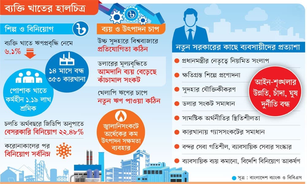 সক্ষমতা হারিয়ে ধুঁকছে বেসরকারি খাত