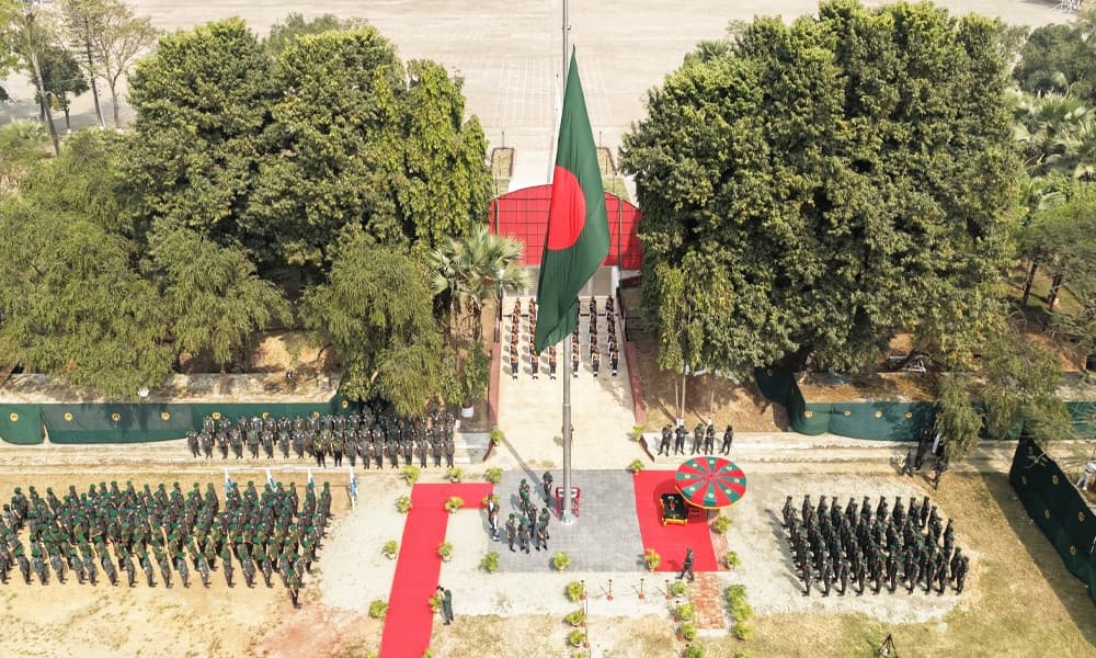 গাজীপুরে আনসার একাডেমিতে দেশের সবচেয়ে বড় ফ্লাগস্ট্যান্ডের উদ্বোধন