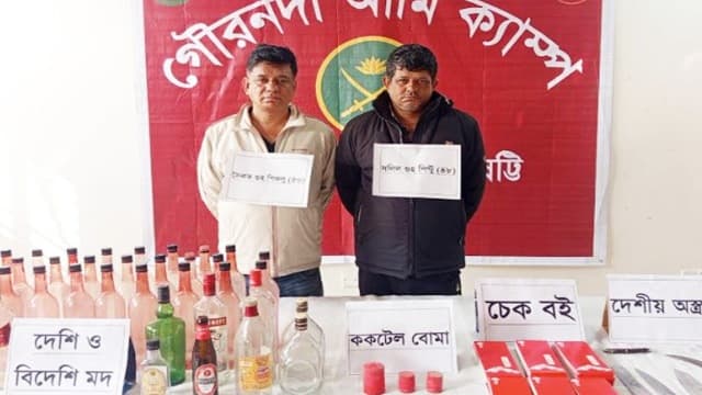 বরিশালে ভাইসহ ইউপি চেয়ারম্যান গ্রেপ্তার, অভিযানে অস্ত্র ও ককটেল উদ্ধার