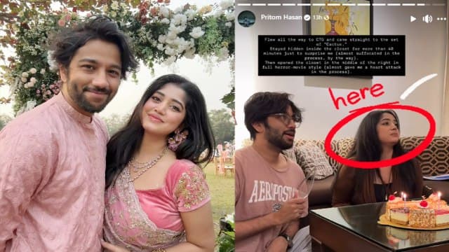 জন্মদিনে স্বামীকে সারপ্রাইজ দিতে ৪০ মিনিট আলমারিতে লুকিয়ে ছিলেন শাহতাজ