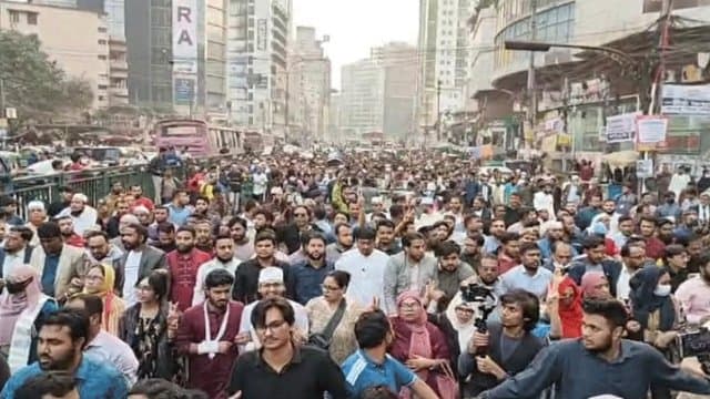 পাটোয়ারীর ওপর হামলার প্রতিবাদে রাজধানীতে এনসিপির বিক্ষোভ মিছিল